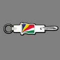 4mm Clip & Key Ring W/ Full Color Flag of Seychelles Key Tag